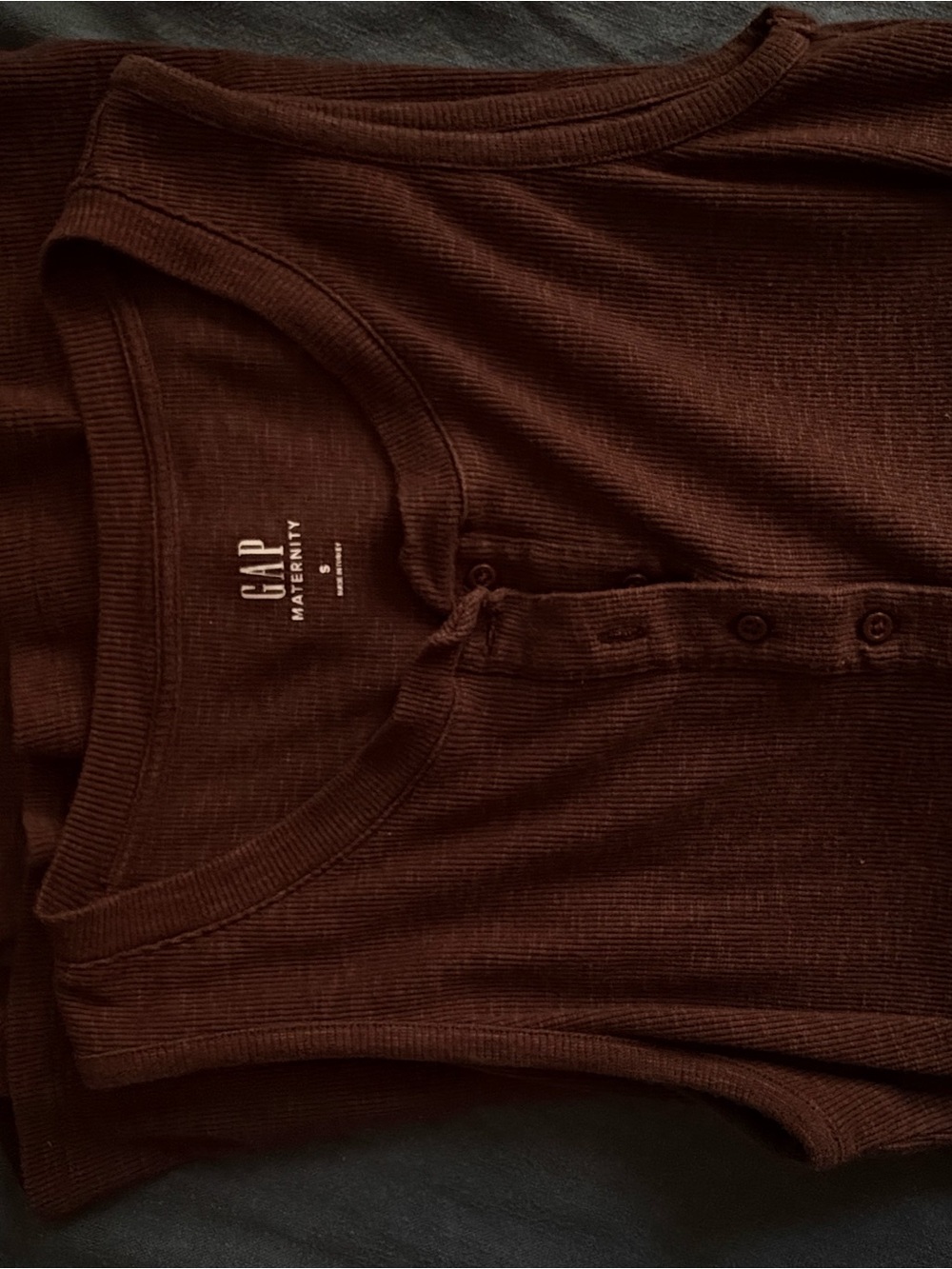 GAP Ribbed Maternity Tank Top in Dark Brown